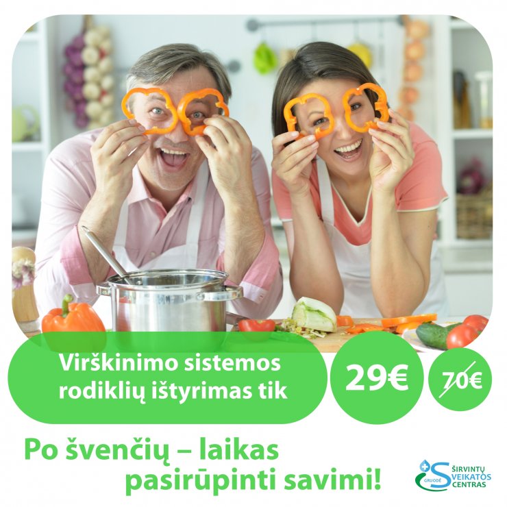 Virškinimo sistemos rodiklių ištyrimas už specialią kainą!