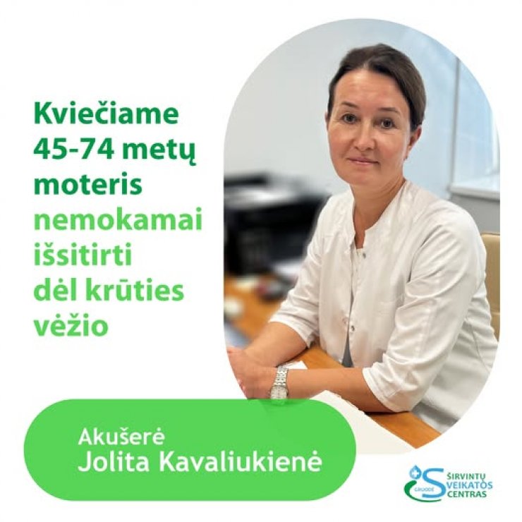 Kviečiame 45-74 metų moteris nemokamai išsitirti dėl krūties vėžio