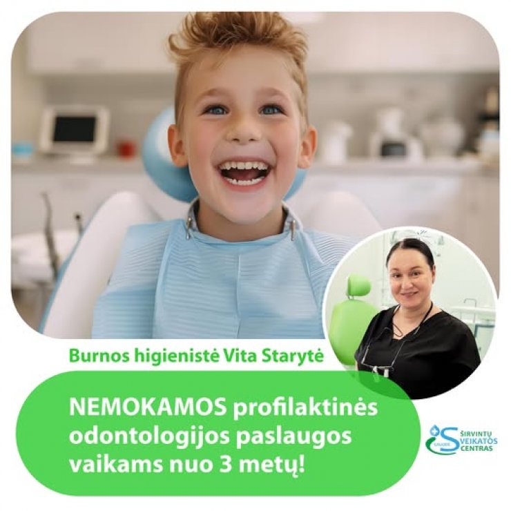 Nemokamos profilaktinės odontologijos paslaugos vaikams nuo 3 metų!