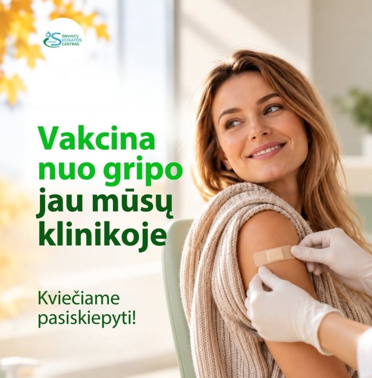 Vakcina nuo gripo jau mūsų klinikoje